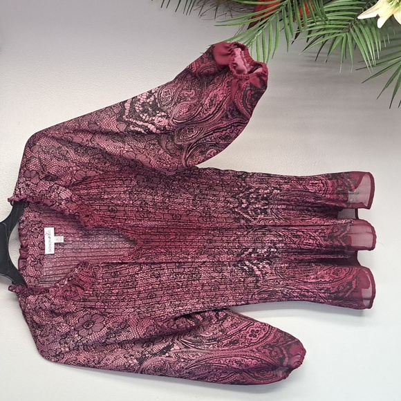 Fashion Bug Tops Blouses 2026.Fashion Bug | Tops | Fashion Bug Long Balloon Sleeve Purple Paisley ...